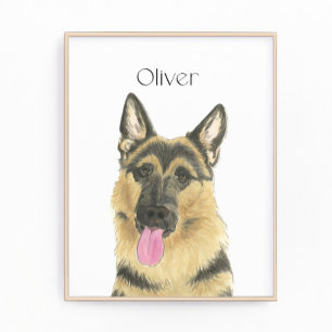 Personalised German Shepherd Art Photo Print