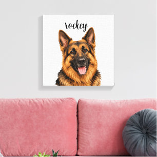 Personalised German Shepherd Dog Canvas Print
