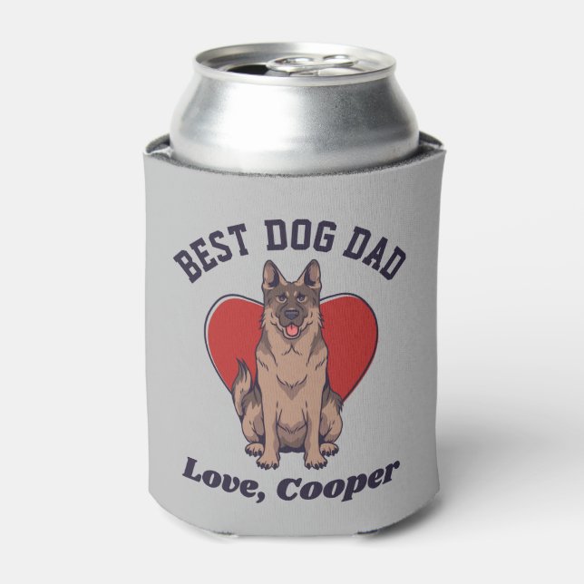 Personalised German Shepherd Dog Dad Custom Text Can Cooler (Can Front)