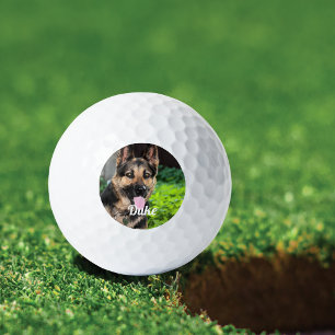 Personalised German Shepherd Dog Photo, Dog Name Golf Balls