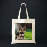 Personalised German Shepherd Dog Photo, Dog Name Tote Bag<br><div class="desc">Personalise this keepsake with your uploaded German Shepherd's photo and their name (can also upload any photo and personalised with any text). Text reads "Best Dog Ever" or add your own text - We love "dog's name", dog's birthday or day of passing. Just click on "customise" to add your personalised...</div>