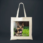 Personalised German Shepherd Dog Photo, Dog Name Tote Bag<br><div class="desc">Personalise this keepsake with your uploaded German Shepherd's photo and their name (can also upload any photo and personalised with any text). Text reads "Best Dog Ever" or add your own text - We love "dog's name", dog's birthday or day of passing. Just click on "customise" to add your personalised...</div>