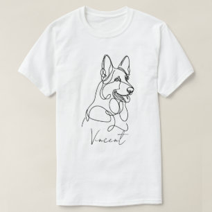 Personalised German Shepherd Line Art T-Shirt