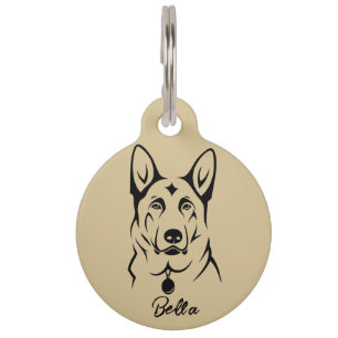 Personalised German Shepherd Round Pet Tag