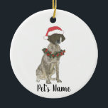 Personalised German Shorthaired Pointer (Liver) Ceramic Tree Decoration<br><div class="desc">Make the nice list this year with a personalised ornament of your sweet pointer elf!</div>