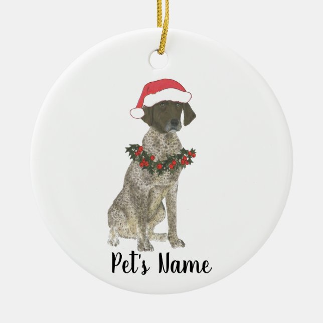Personalised German Shorthaired Pointer (Liver) Ceramic Tree Decoration (Front)