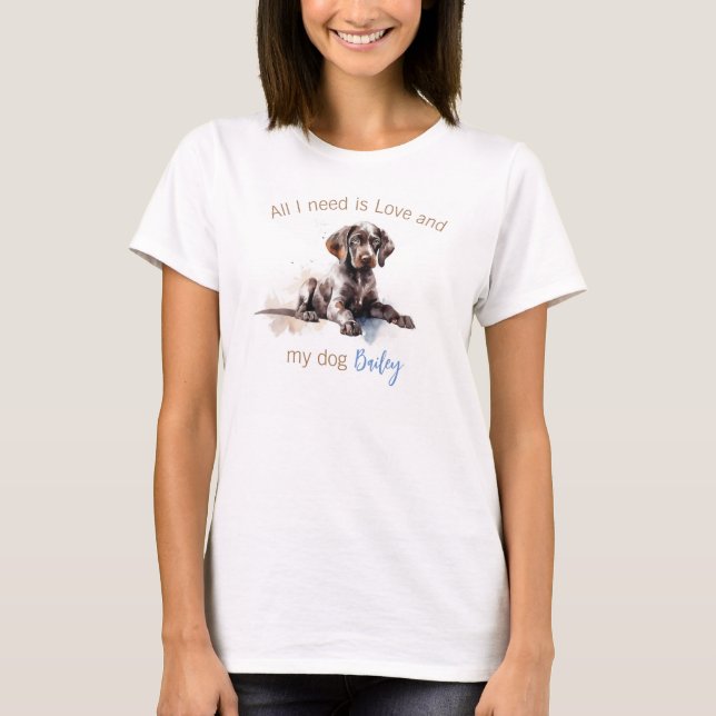 Personalised German Shorthaired Pointers T-Shirt (Front)