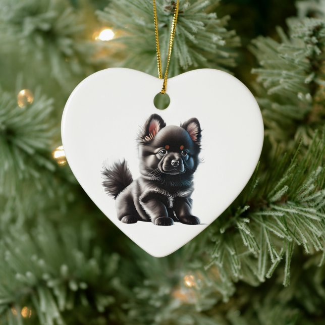 Personalised German Spitz Puppy Ceramic Tree Decoration (Tree)