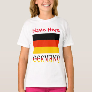Personalised Germany Flag Heritage Girls' T-Shirt