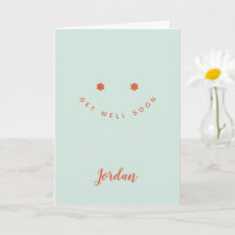 Personalised Get Well Soon, Happy Face Greeting