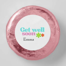 Personalised get well soon message floral white