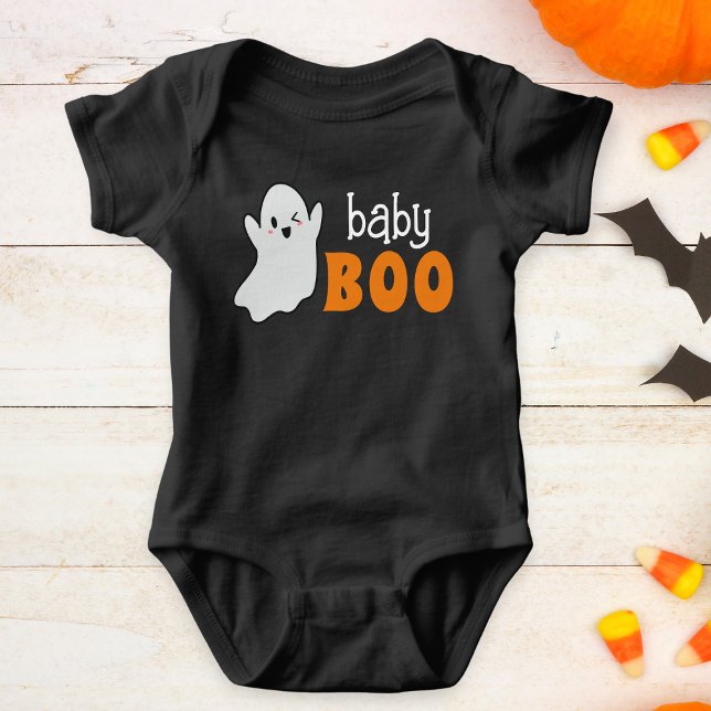 Personalised Ghost Baby Boo Halloween Baby Bodysuit (Share the spirit of the season in 'Baby Boo' bodysuit!)