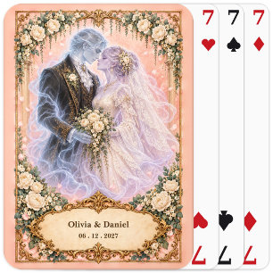 Personalised Ghost Bride and Groom Wedding Favour Playing Cards