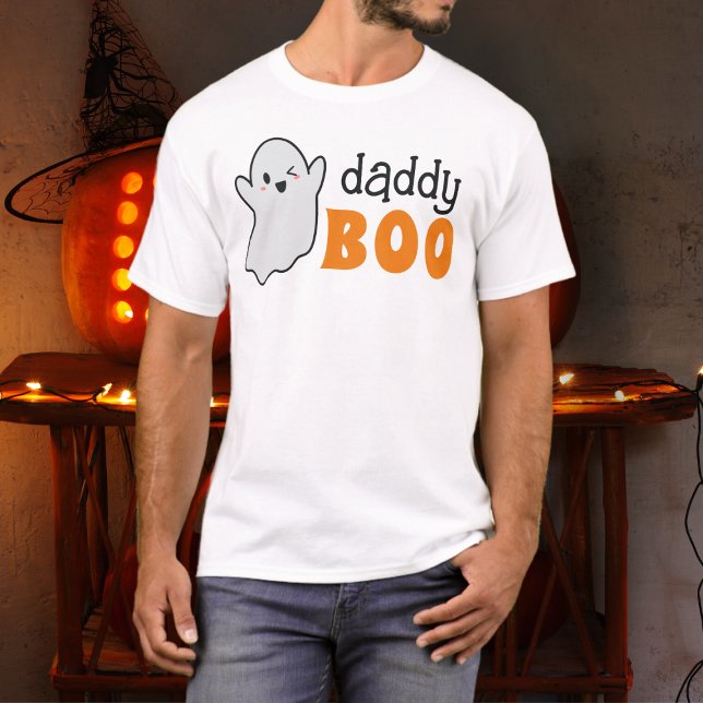 Personalised Ghost Daddy Boo Family Halloween T-Shirt (Get set for Halloween fun with the 'daddy Boo' design!)