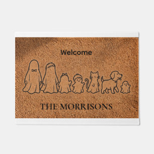 Personalised Ghost Family Monogrammed Halloween Doormat