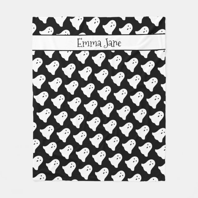 Personalised Ghost Halloween Fleece Blanket (Front)