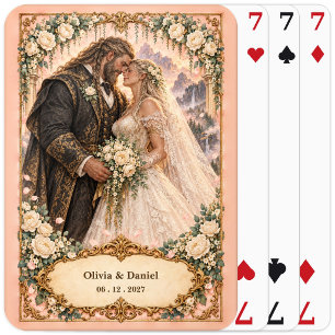Personalised Giant Bride and Groom Wedding Favour Playing Cards