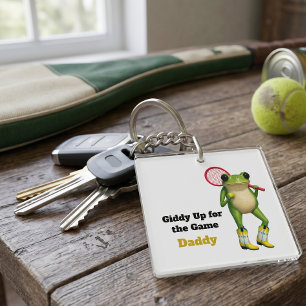 Personalised Giddy Up For The Game Daddy   Quirky  Key Ring