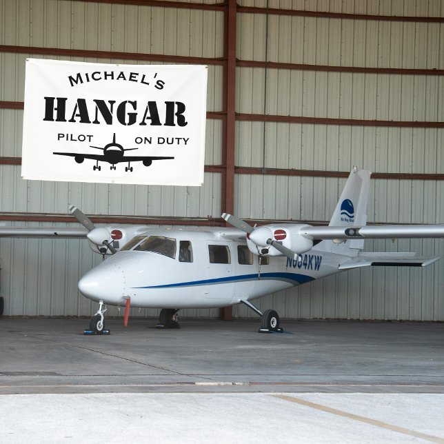 Personalised Gift,Aeroplane Hangar & Pilot on Duty Banner (Creator Uploaded)