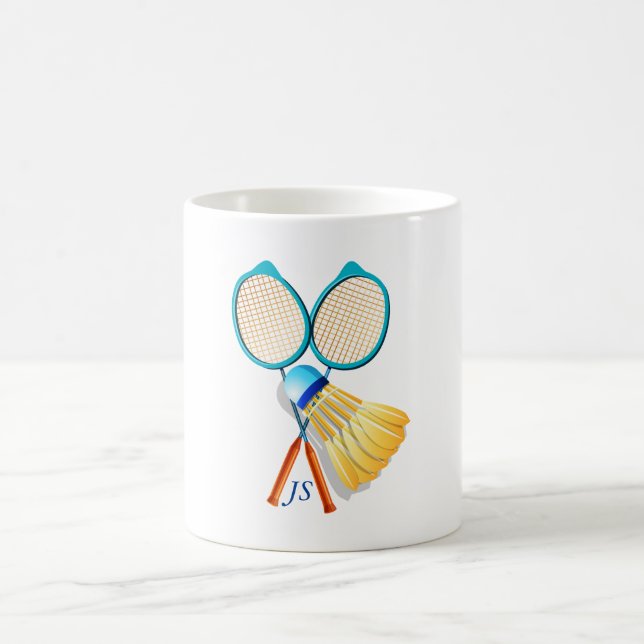 Personalised Gift for Badminton Players Coffee Mug (Center)