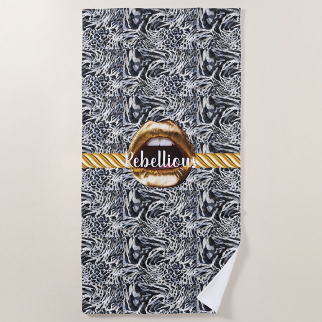 Personalised Gift for Birthday, Bride, Wedding Beach Towel (Front)
