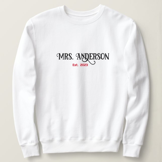 Personalised Gift for Bride, Bridal Shower Gift Sweatshirt (Design Front)