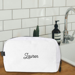 Personalised Gift for Bridesmaid Squad   White Dopp Kit