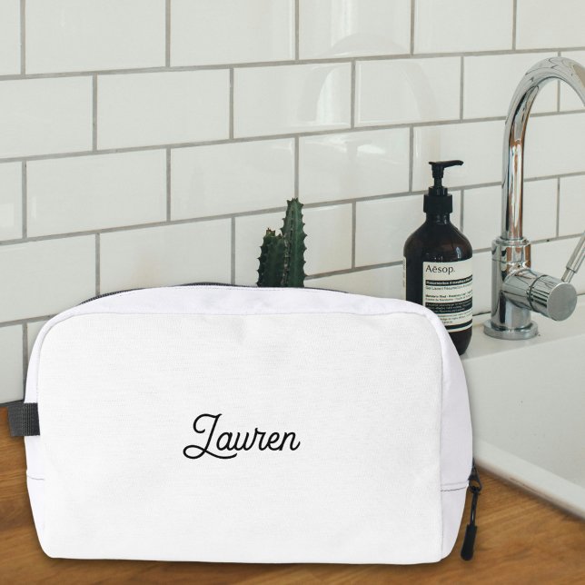Personalised Gift for Bridesmaid Squad | White Dopp Kit (Creator Uploaded)