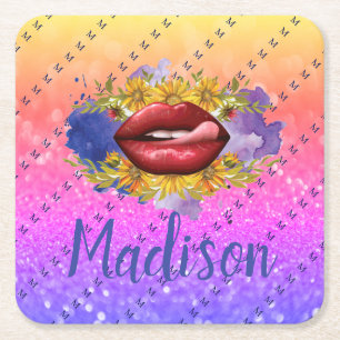 Personalised Gift for Bridesmaid, Wedding, Wife Square Paper Coaster