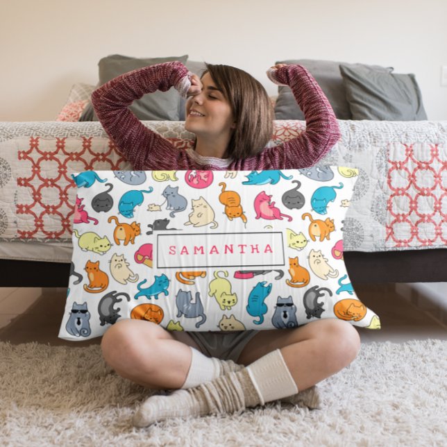 Personalised Gift for Cat Lovers Lumbar Cushion (Creator Uploaded)