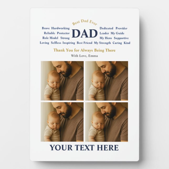 Personalised gift for dad plaque (Front)