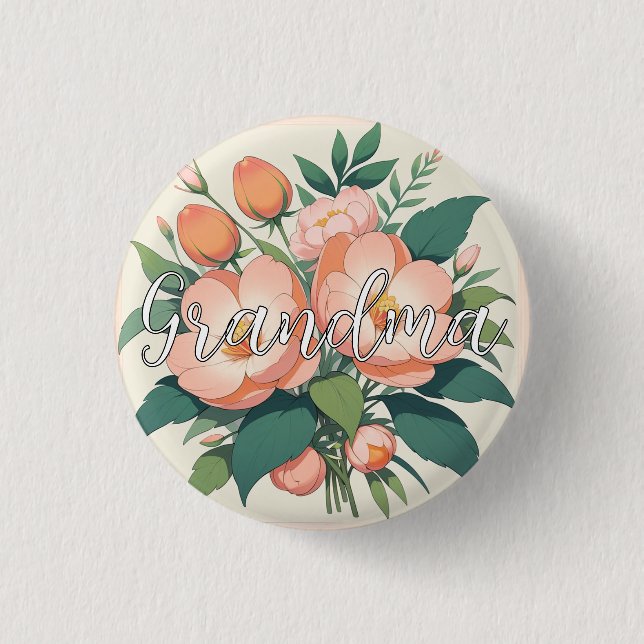 Personalised Gift For Grandma, Canvas Grandma 3 Cm Round Badge (Front)