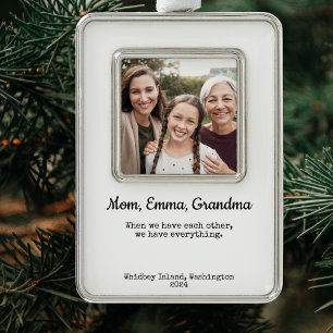 Personalised Gift for Grandparents Silver Plated Framed Ornament