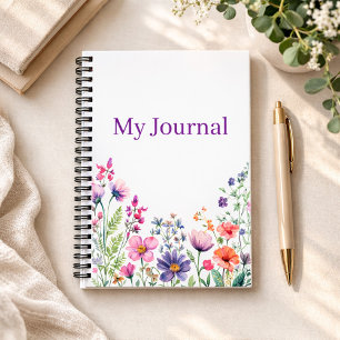 Personalised Gift for Her Wildflower  Notebook