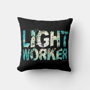 Personalised Gift for Light Workers Black Cushion