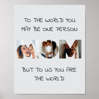 Personalised Gift For MOM Photo Collage Print