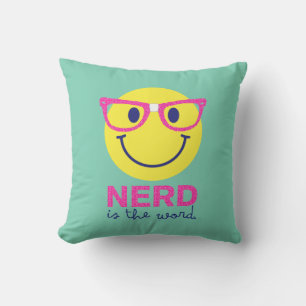 Personalised Gift for Smart Kids Nerd is the Word Cushion