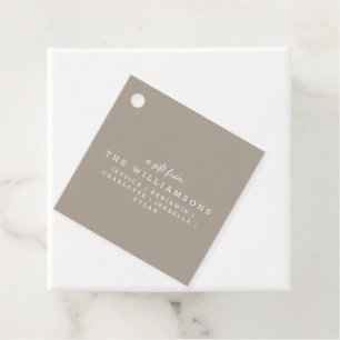 Personalised Gift From Modern Elegant Taupe Brown Favour Tags