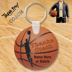 Personalised Gift Ideas for Basketball Coach Key Ring