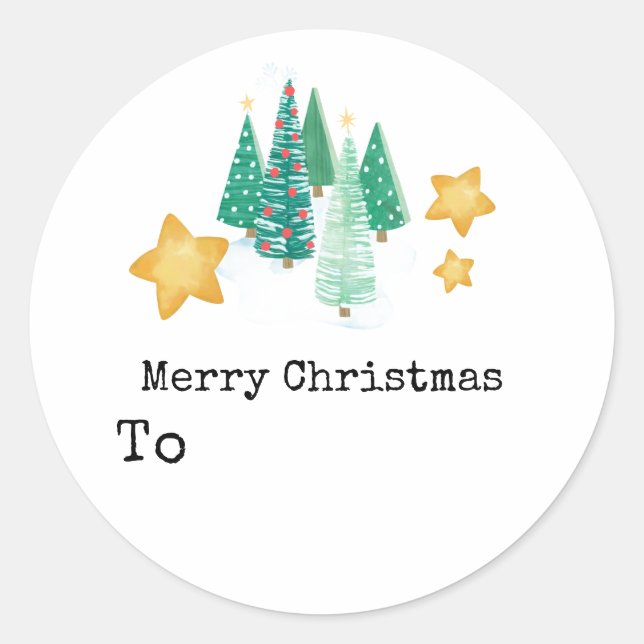 Personalised Gift Name Stickers - Christmas Tree (Front)