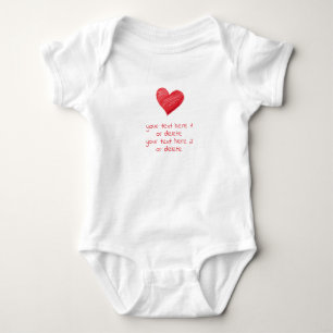 Personalised Gift with own Message, DIY Heart Baby Bodysuit