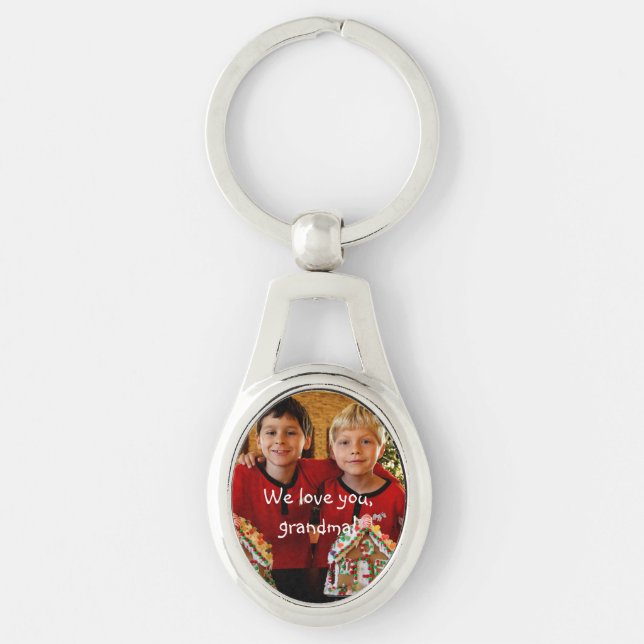 Personalised Gifts For Grandma Oval Key Chains (Front)