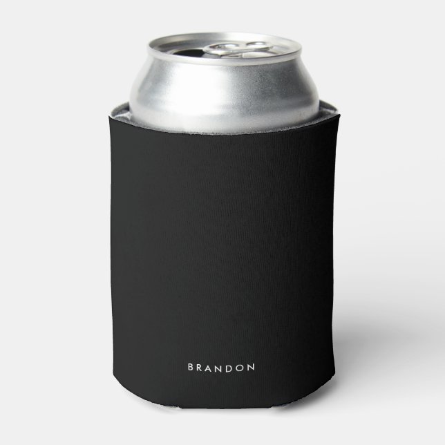 Personalised Gifts For Men Black Can Cooler (Can Front)