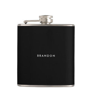 Personalised Gifts For Men Black Flask