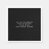 Personalised Gifts For Men Black Paper Napkins