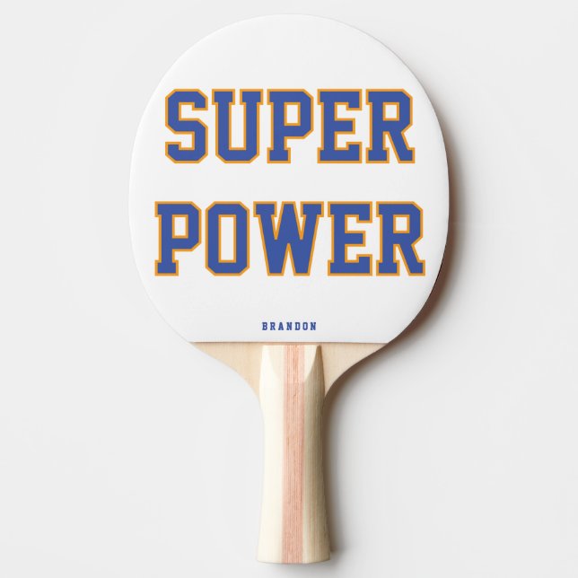 Personalised Gifts For Men White Ping Pong Paddle (Front)