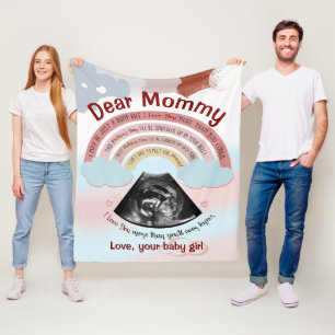 Personalised Gifts For Mum To Be Dear Mummy I May Fleece Blanket