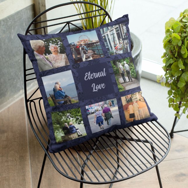 Personalised Gifts for Older Parents Couples Blue Cushion (Personalized Gifts for Older Parents Couples)