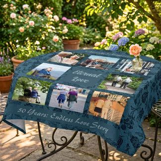 Personalised Gifts for Older Parents Couples Green Tablecloth