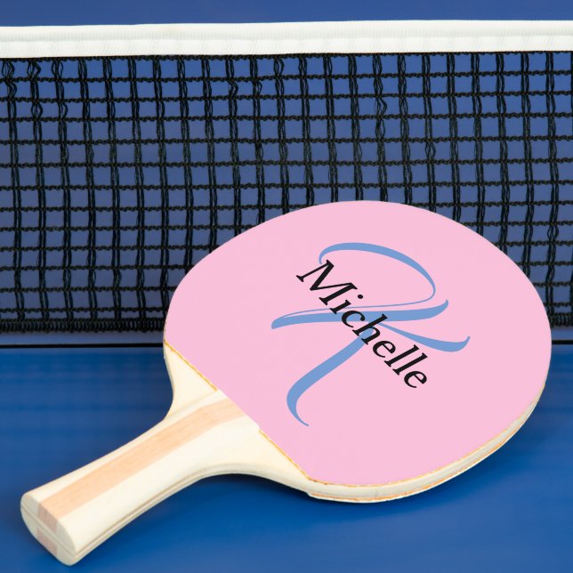 Personalised Gifts For Women - Monogram Pink Ping Pong Paddle (Insitu)
